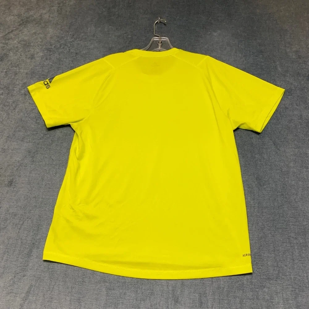Adidas Freelift Primegreen T-Shirt Mens Medium Fluorescent Yellow Raglan Sleeve